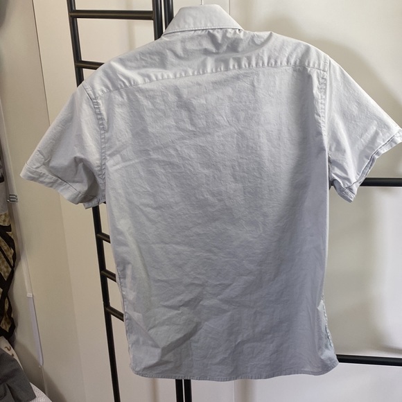 DENIM & FLOWER stretch shorts Herve dress shirt button-front S grey gray - Picture 3 of 3